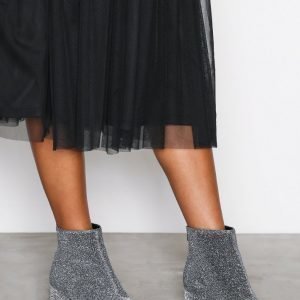 New Look Glitter Block Bootsit Heel Pewter