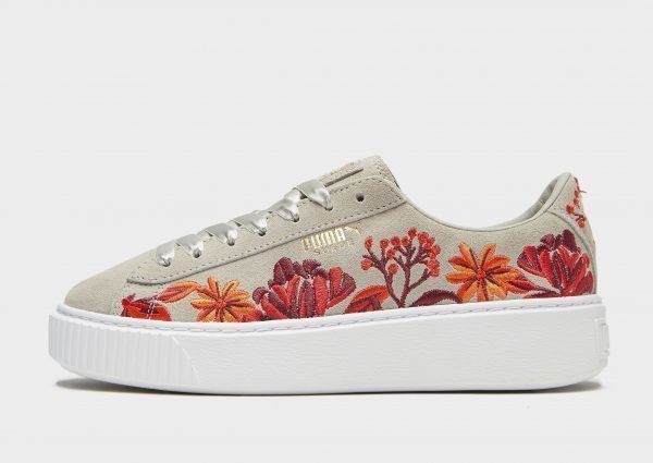 Puma Suede Platform Floral Harmaa